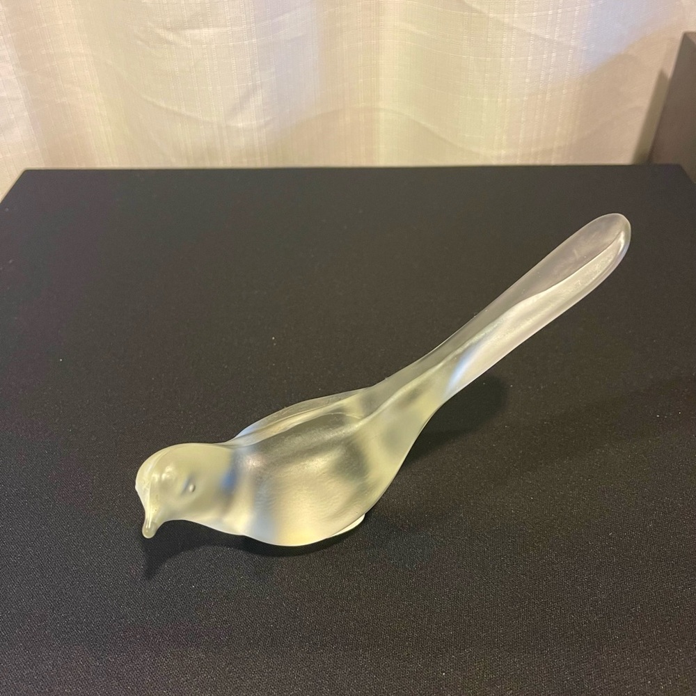 Fenton Art Glass Bird of Happiness 6.75” | Satin Frosted | Original Sticker